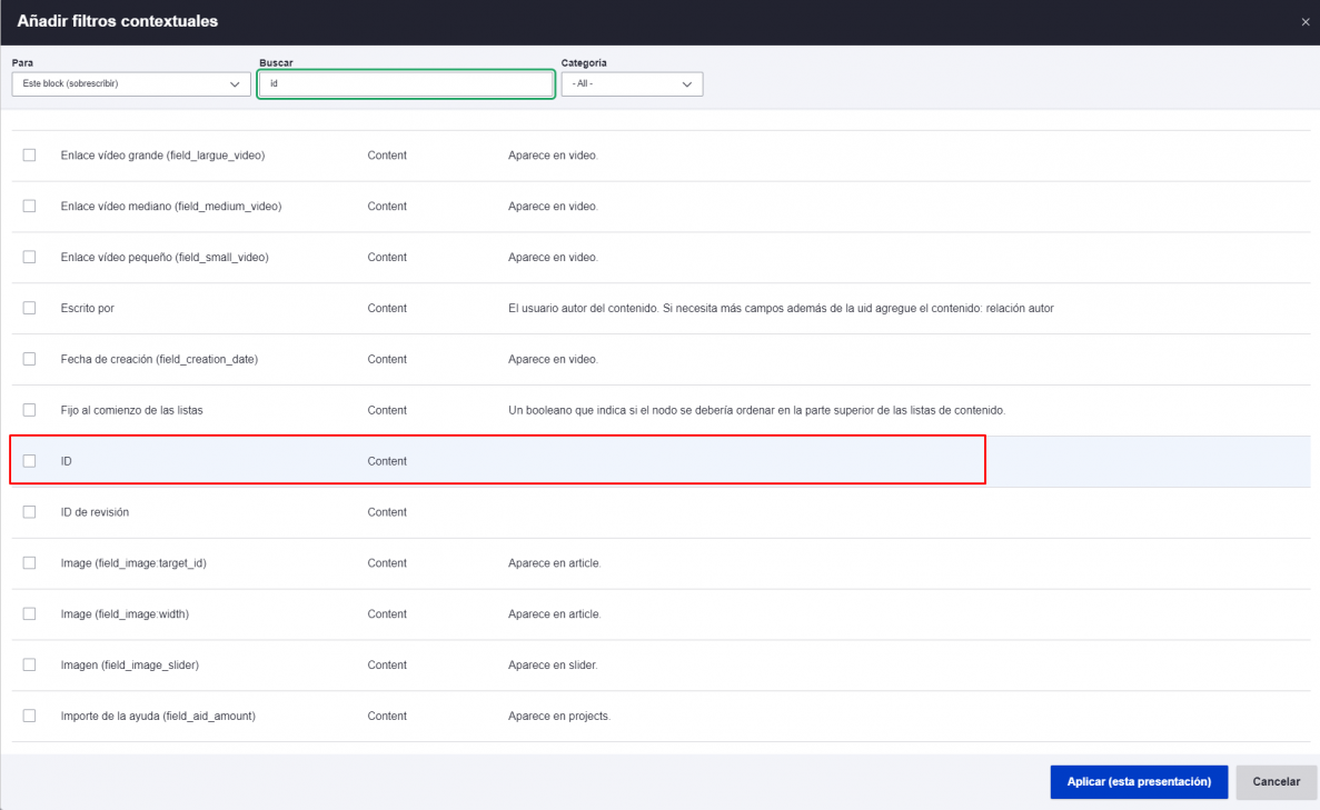 Drupal una Vista de contenido relacionado